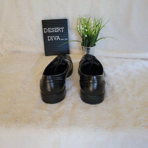 Van Heusen Mens Shoes Black 9  Hank Oxford Lace Up Formal Shoes - Picture 4 of 10